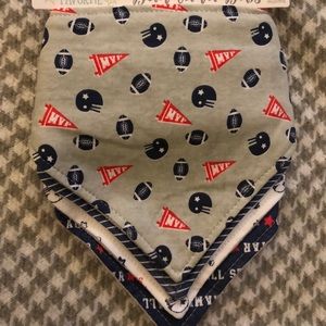 Le Bebe sports themed bandana drool bibs